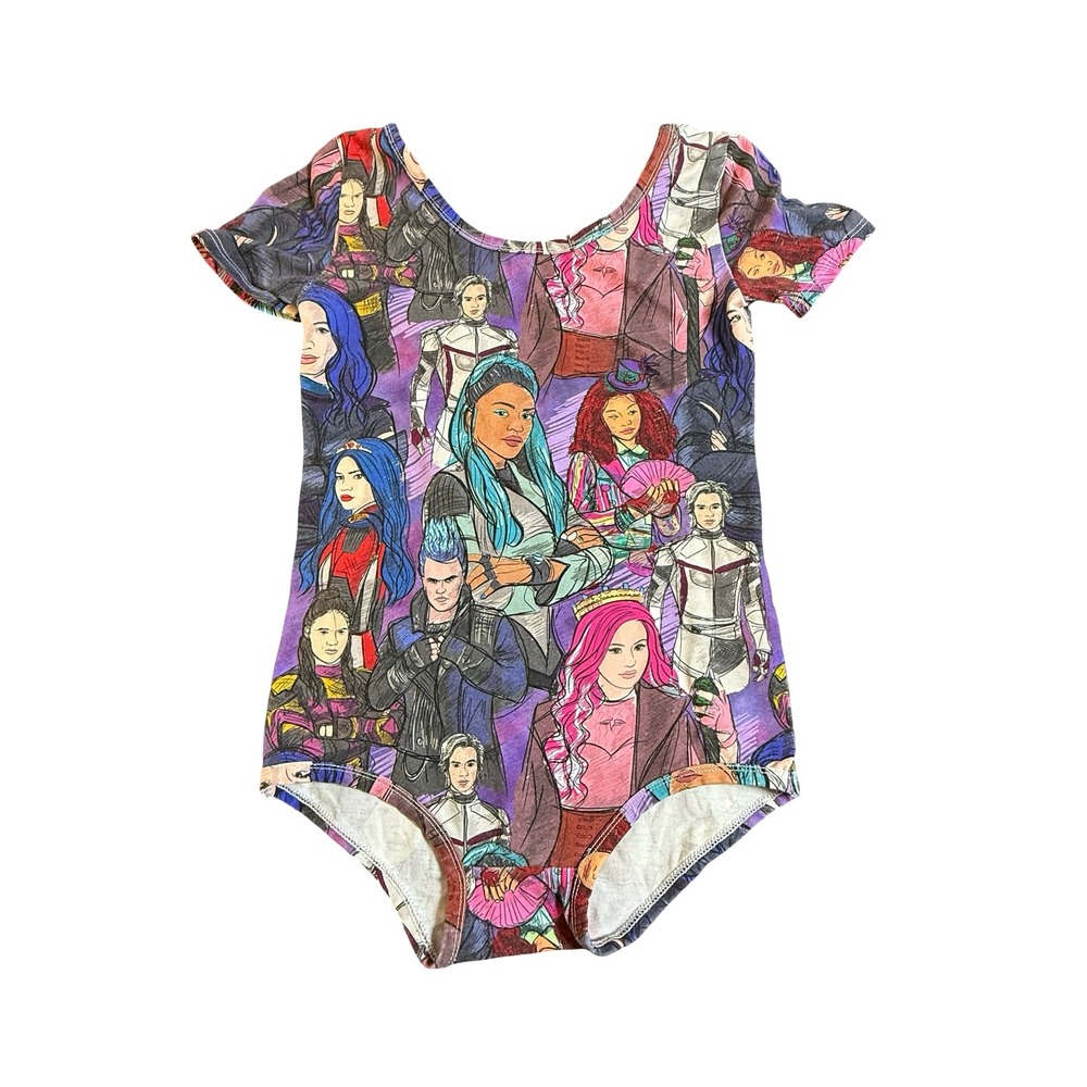 Wild Rich Kids Disney Descendants Character Print Leotard Purple Girls Size 9/10